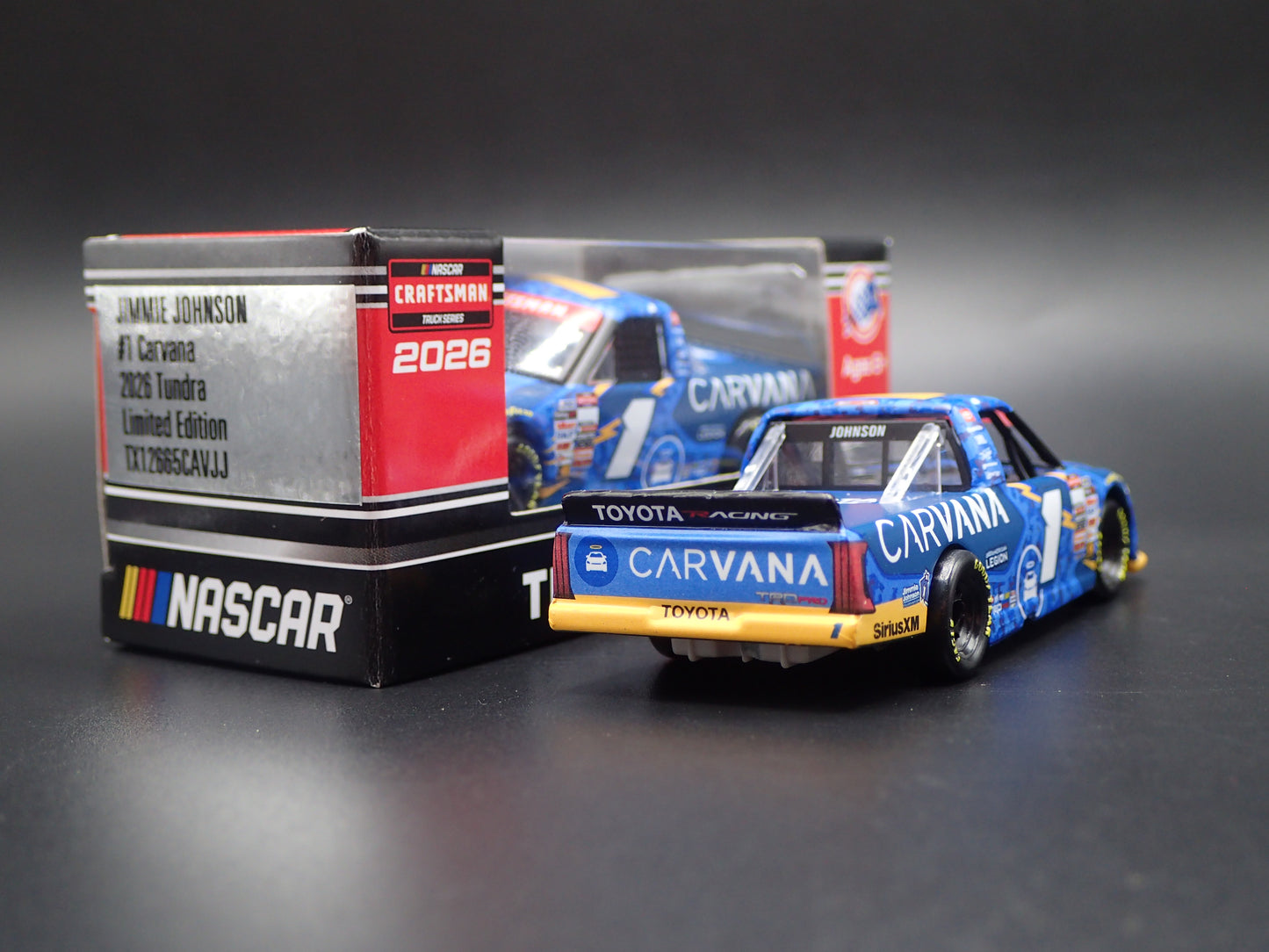2026 26 TOYOTA TUNDRA TRUCK #1 JIMMIE JOHNSON CARVANA NASCAR 1:64 SCALE DIECAST CAR