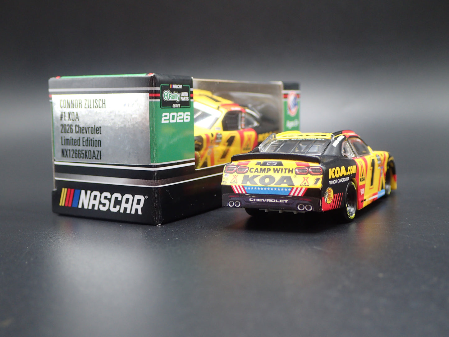 2026 CHEVROLET 1 CONNOR ZILISCH KOA NASCAR 1:64 SCALE COLLECTIBLE DIECAST CAR