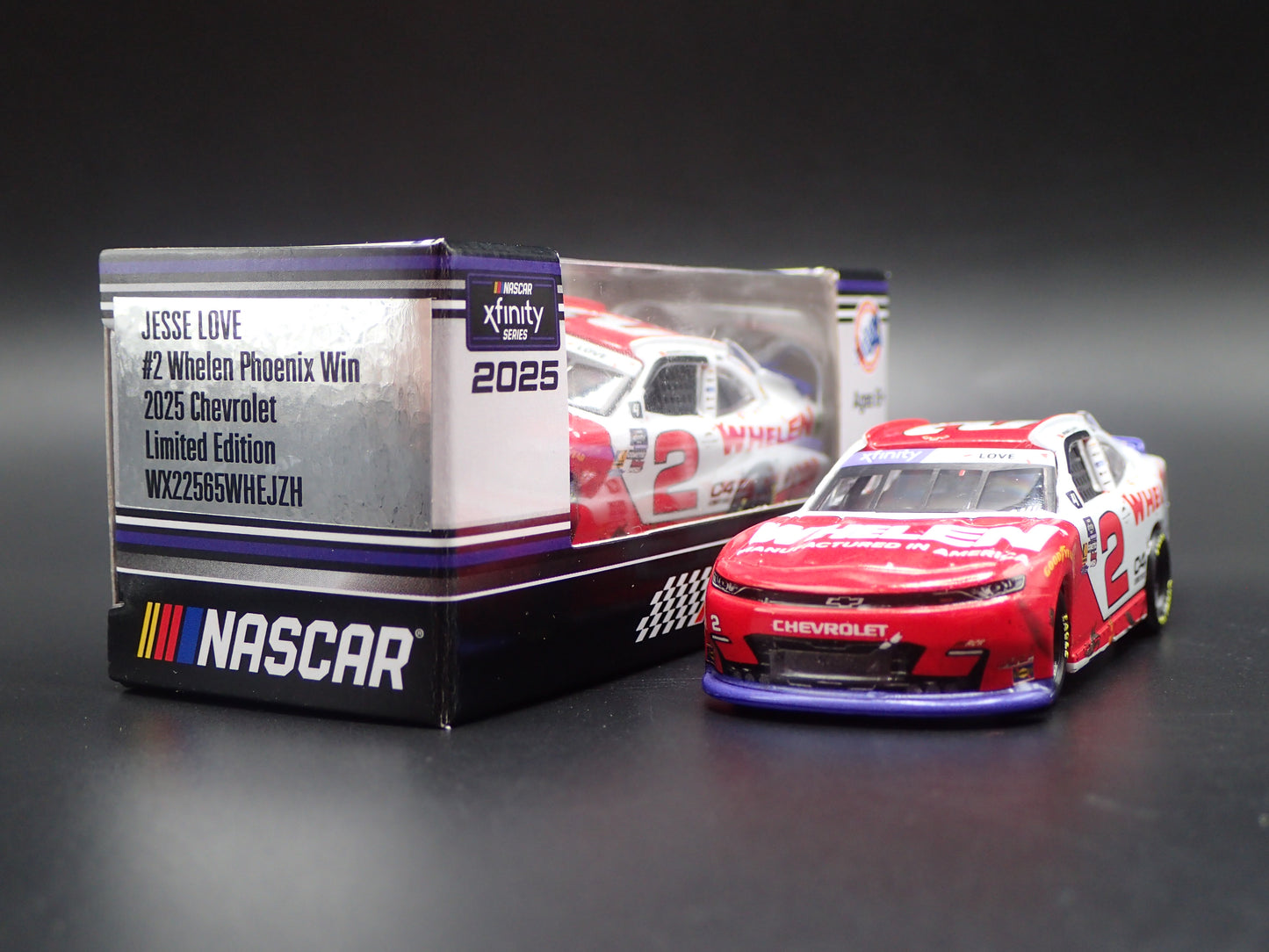 2025 25 CHEVY 2 JESSE LOVE WHELEN PHOENIX WIN NASCAR 1:64 SCALE DIECAST CAR