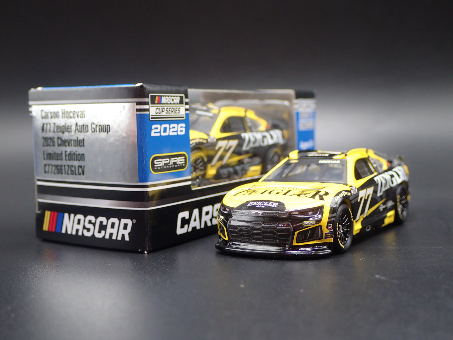 2026 26 CHEVROLET 77 CARSON HOCEVAR ZEIGLER NASCAR 1:64 SCALE DIECAST CAR