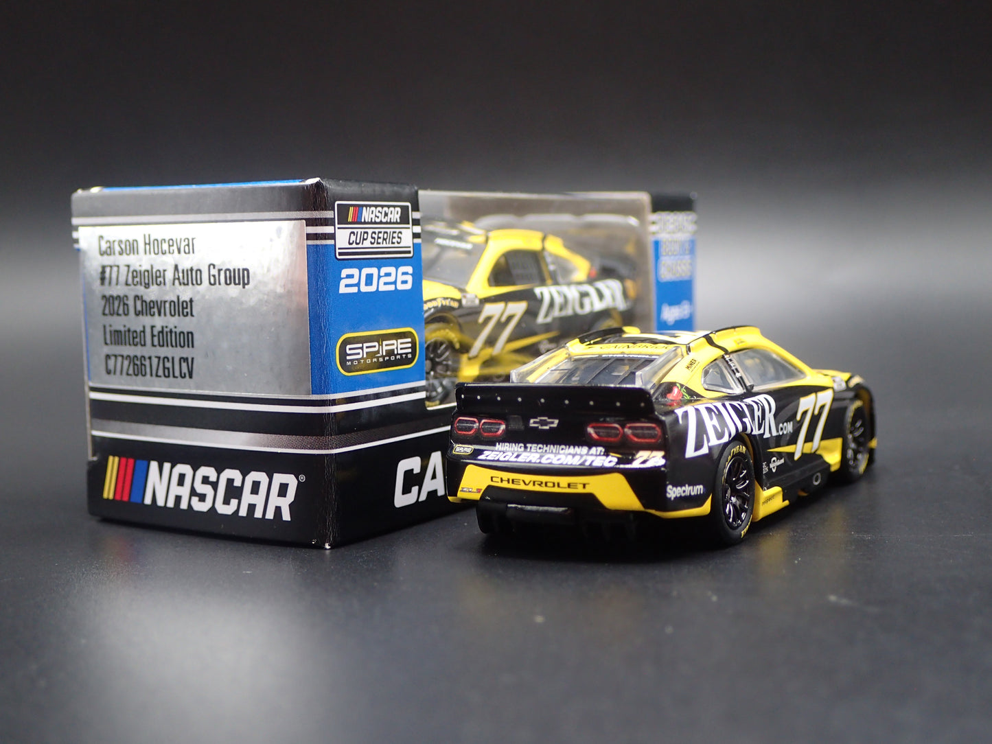 2026 26 CHEVROLET 77 CARSON HOCEVAR ZEIGLER NASCAR 1:64 SCALE DIECAST CAR