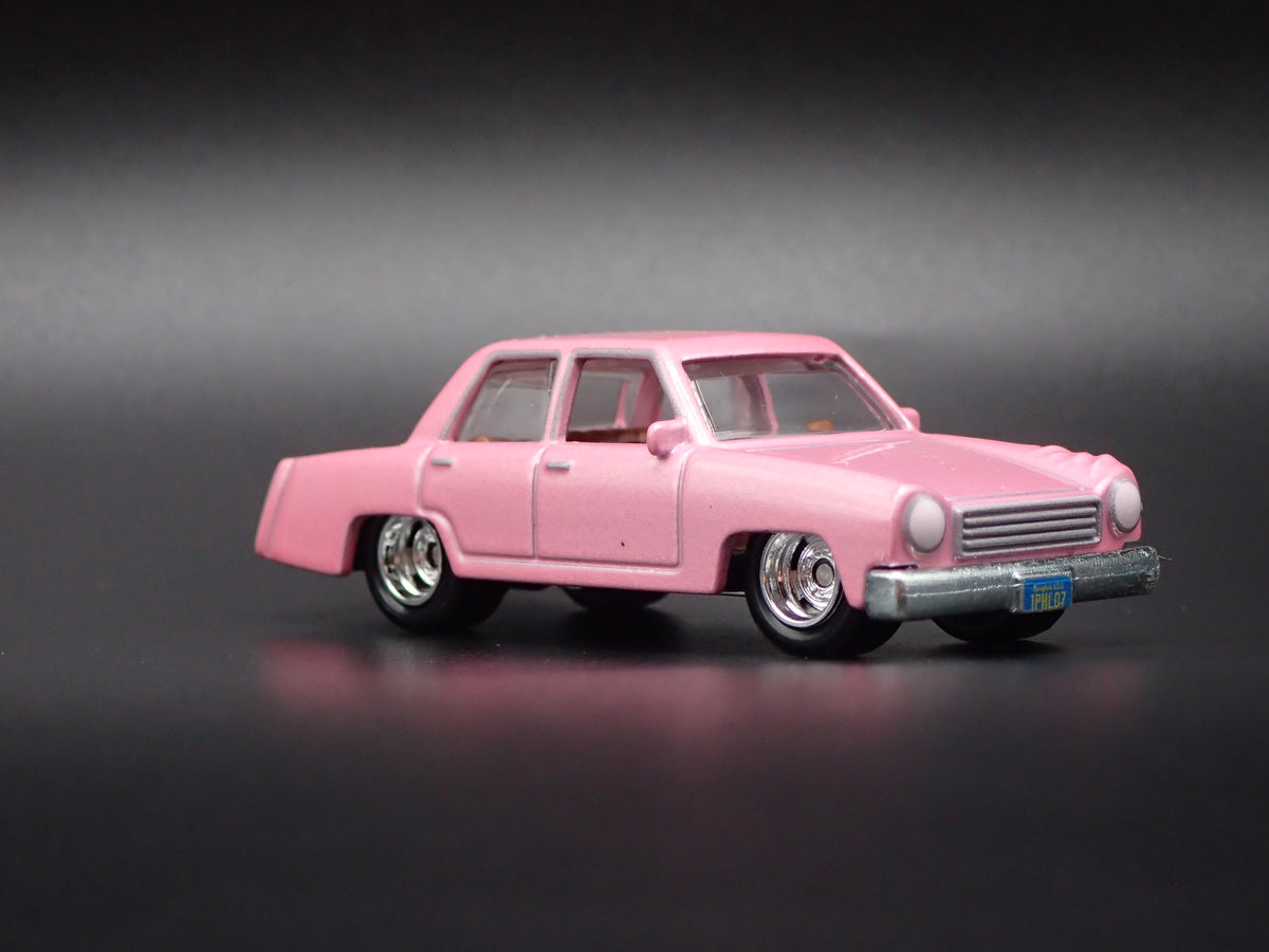 1973 73 PLYMOUTH VALIANT SIMPSONS FAMILY CAR PINK 1/64 SCALE DIECAST MODEL CAR