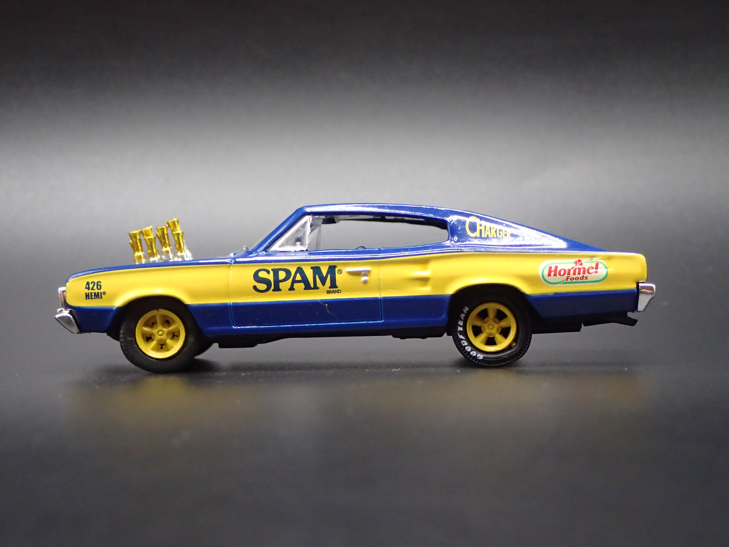 1966 66 DODGE CHARGER HEMI SPAM BLUE 1:64 SCALE COLLECTIBLE DIECAST MODEL CAR
