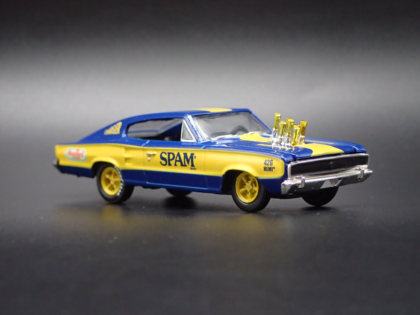 1966 66 DODGE CHARGER HEMI SPAM BLUE 1:64 SCALE COLLECTIBLE DIECAST MODEL CAR