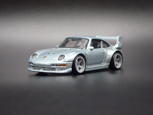 1994-1998 PORSCHE 993 911 GT2 SILVER 1:64 SCALE COLLECTIBLE DIORAMA DIECAST MODEL CAR