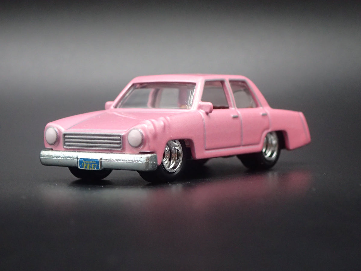 1973 73 PLYMOUTH VALIANT SIMPSONS FAMILY CAR PINK 1/64 SCALE DIECAST MODEL CAR-Burning Rubber Toy Company