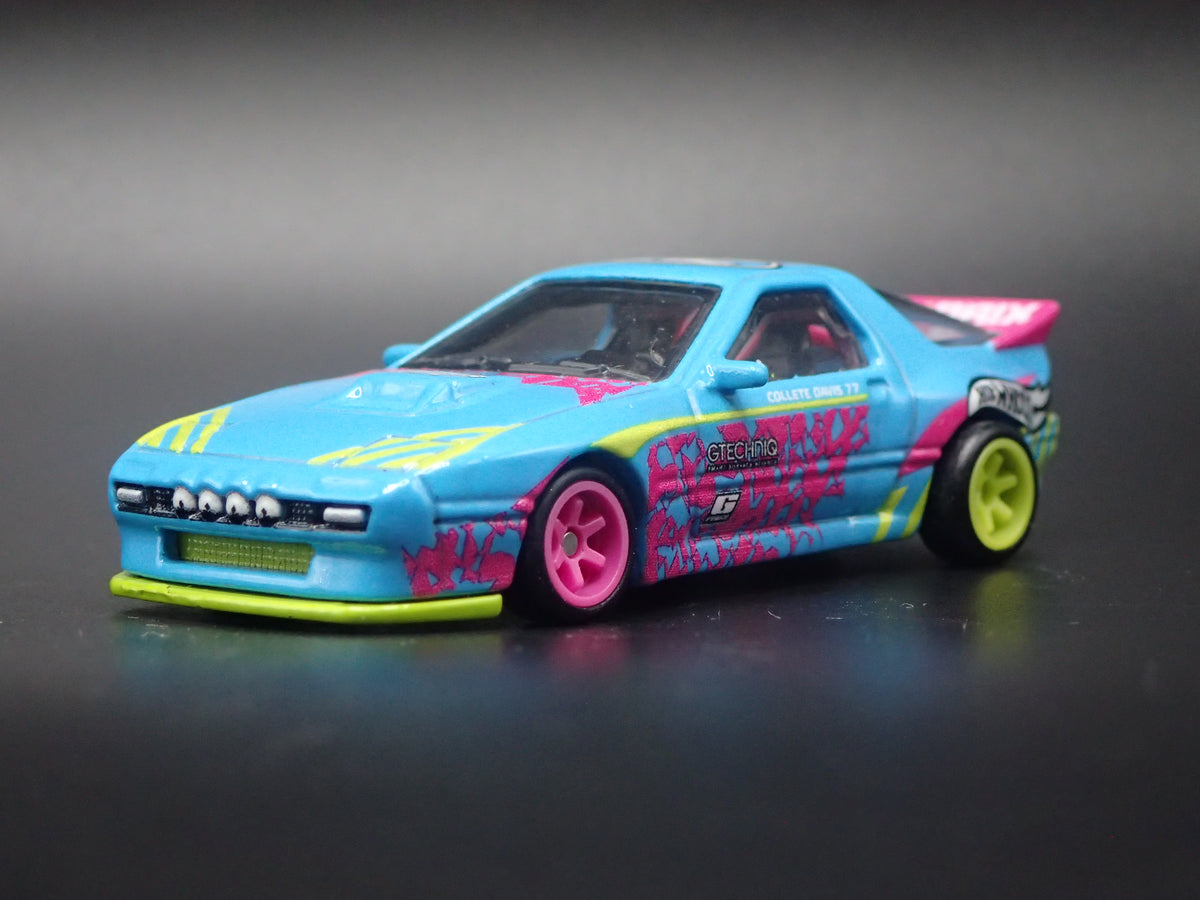 MAZDA RX7 FC PANDEM JDM BLUE 1:64 SCALE COLLECTIBLE DIORAMA DIECAST MODEL CAR-Burning Rubber Toy Company