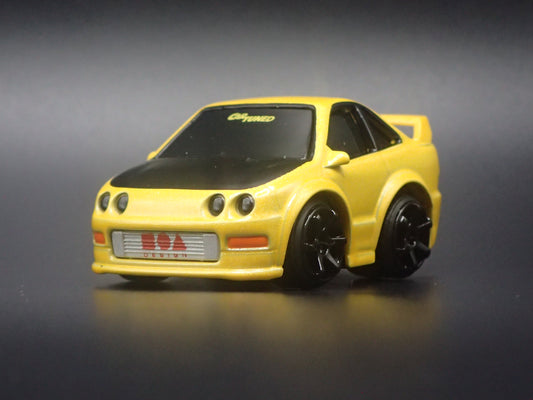 1995-2001 ACURA INTGRA TYPE R YELLOW CAR TUNED 1:64 SCALE DIECAST MODEL CAR