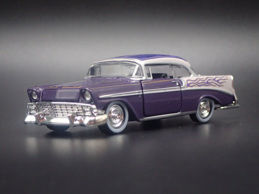 1956 56 CHEVY CHEVROLET BEL AIR PURPLE 1:64 SCALE DIORAMA DIECAST MODEL CAR