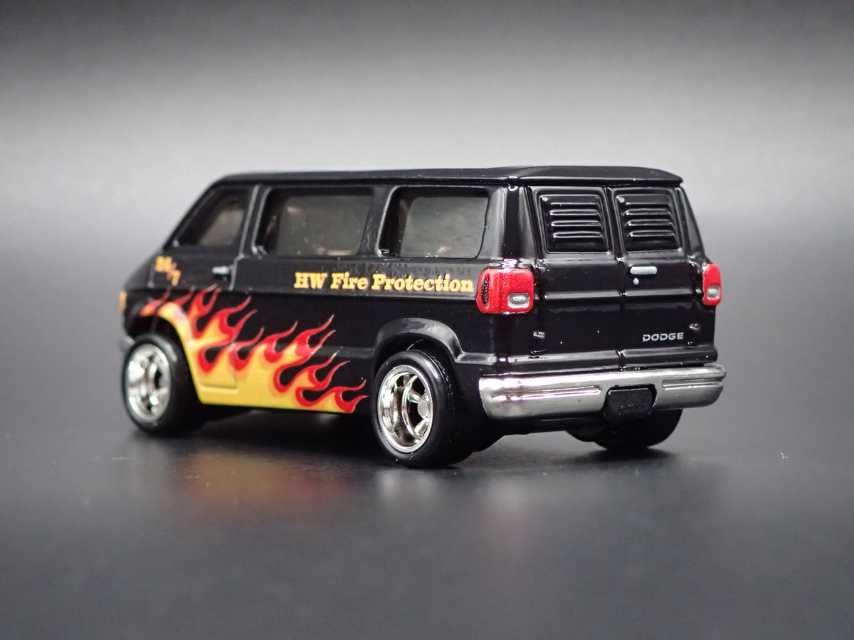 1970'S 70'S DODGE SUPER VAN FIRE PROTECTION 1:64 SCALE DIORAMA DIECAST MODEL CAR-Burning Rubber Toy Company