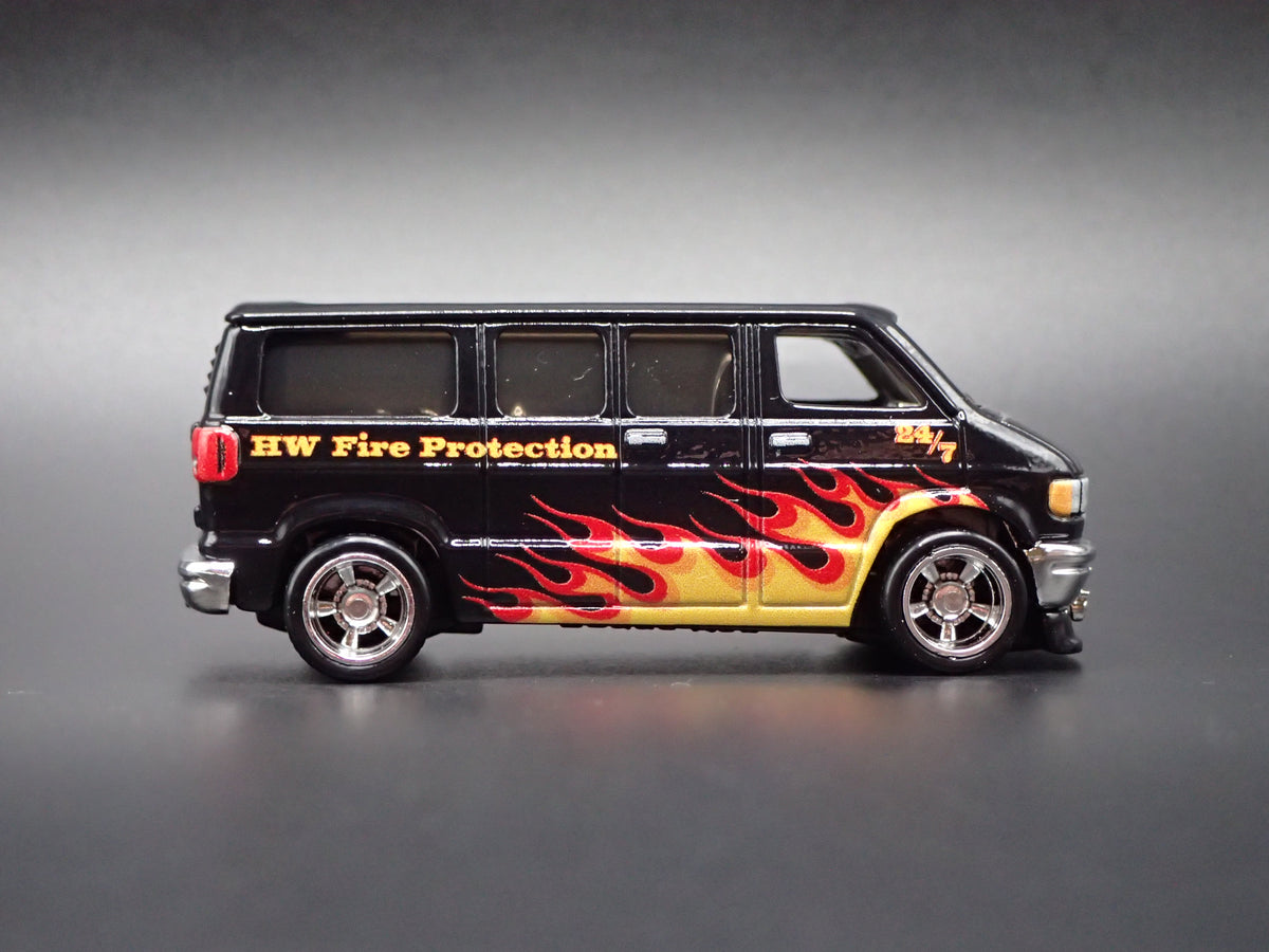 1970'S 70'S DODGE SUPER VAN FIRE PROTECTION 1:64 SCALE DIORAMA DIECAST MODEL CAR-Burning Rubber Toy Company