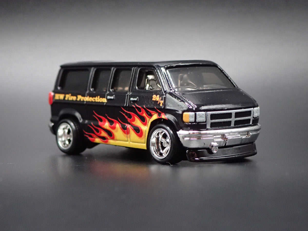 1970'S 70'S DODGE SUPER VAN FIRE PROTECTION 1:64 SCALE DIORAMA DIECAST MODEL CAR-Burning Rubber Toy Company