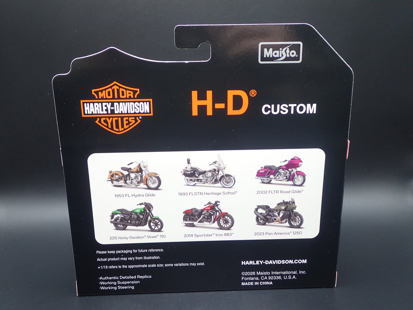 1953 53 FL HYDRA GLIDE HARLEY DAVIDSON MOTORCYCLE MAISTO SERIES 46 1/18 MODEL