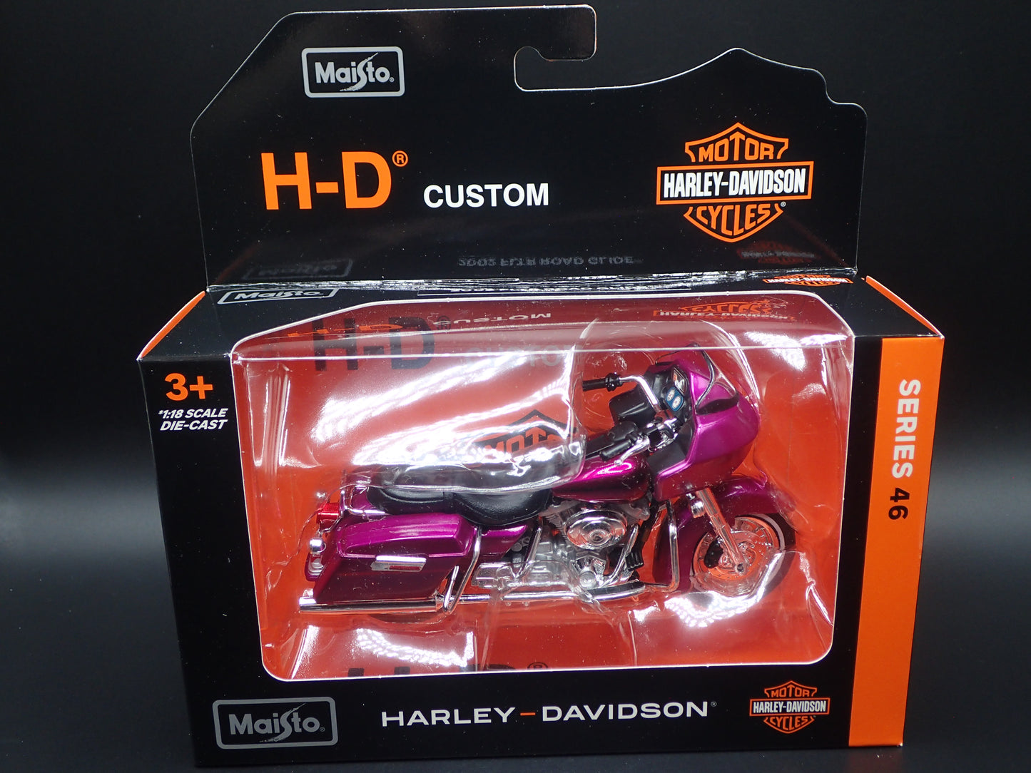 2002 02 FLTR ROAD GLIDE HARLEY DAVIDSON MOTORCYCLE MAISTO SERIES 46 1/18 MODEL