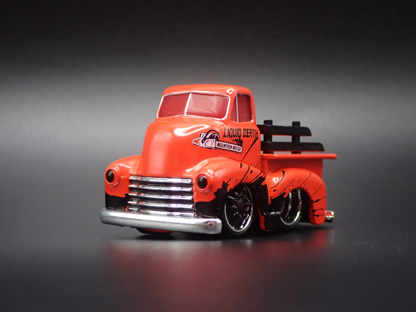 1950 50 CHEVROLET COE PICKUP TRUCK LIQUID DEATH CAR TUNED 1:64 SCALE DIECAST  CAR