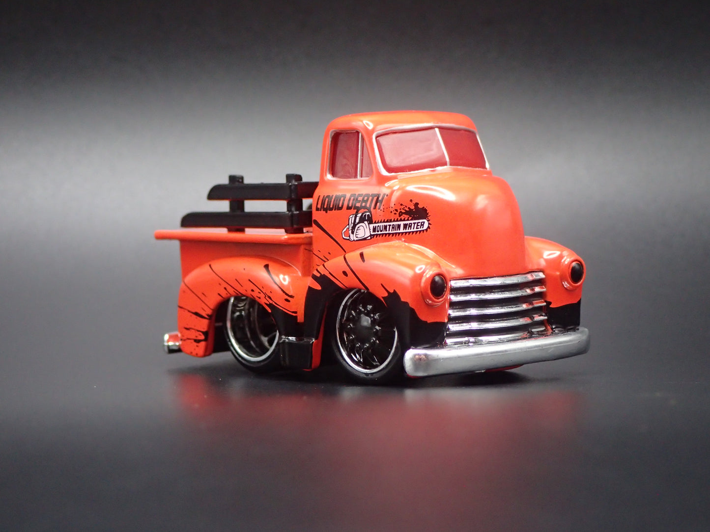 1950 50 CHEVROLET COE PICKUP TRUCK LIQUID DEATH CAR TUNED 1:64 SCALE DIECAST  CAR