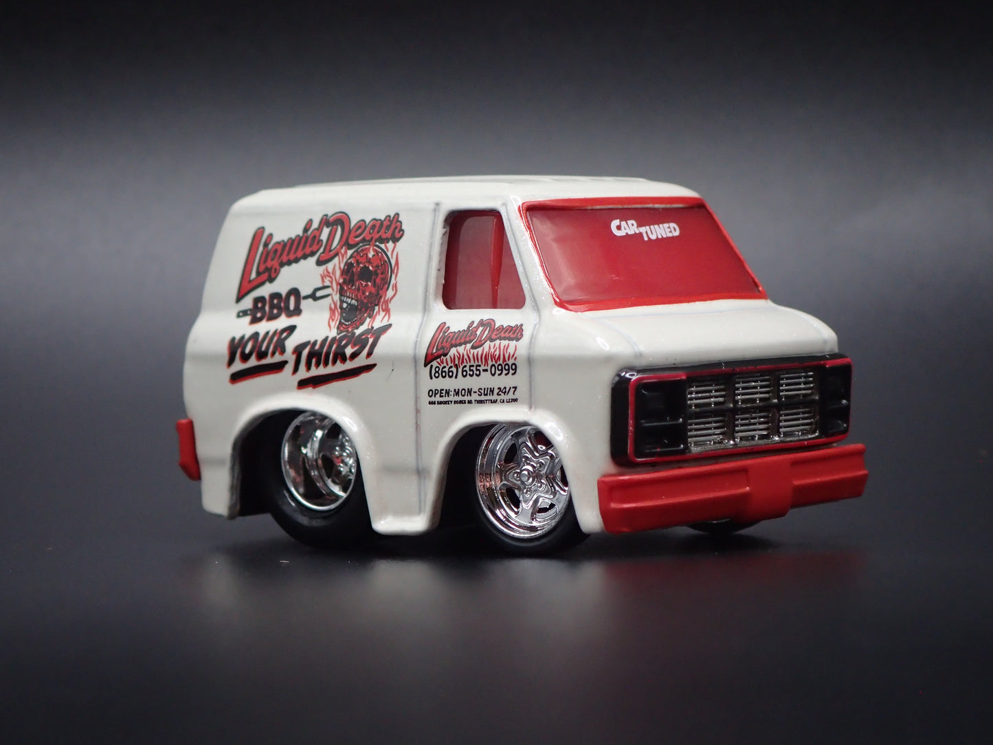 1979 79 GMC VANDURA PANEL VAN LIQUID DEATH CAR TUNED  1/64 SCALE DIECAST CAR