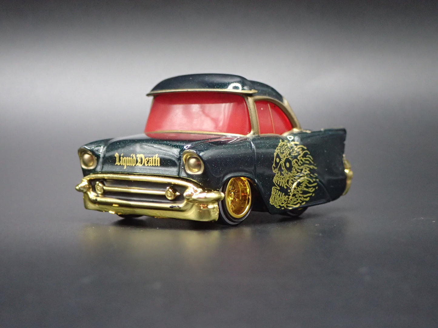 1957 57 CHEVY CHEVROLET BEL AIR LIQUID DEATH  CAR TUNED 1:64 SCALE DIECAST MODEL CAR