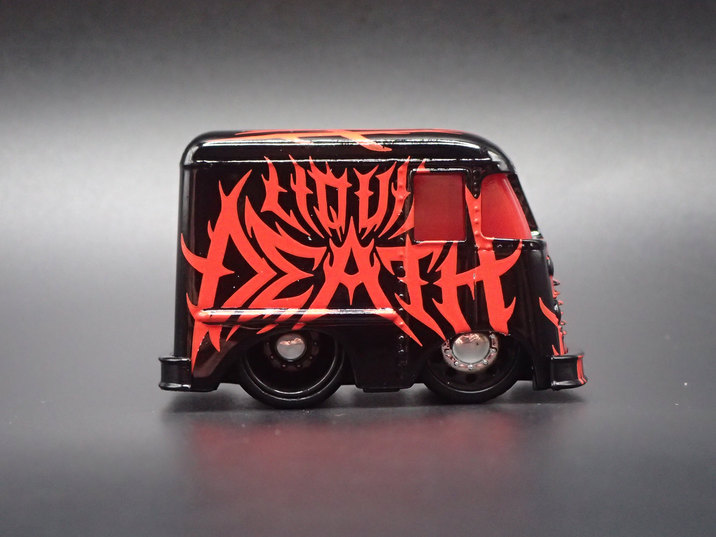 1954 54 GRUMMAN STEP VAN LIQUID DEATH CAR TUNED 1/64 SCALE DIECAST MODEL CAR