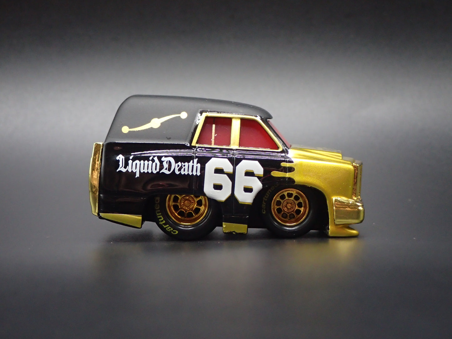 CADILLAC CADDY HEARSE LIQUID DEATH CAR TUNED 1/64 SCALE DIORAMA DIECAST MODEL CAR