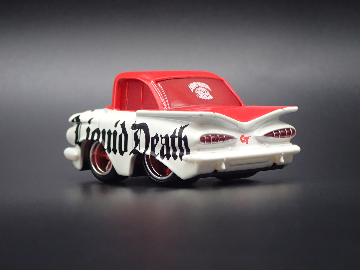 1959 59 CHEVY CHEVROLET IMPALA LIQUID DEATH CAR TUNED 1:64 SCALE DIECAST MODEL CAR