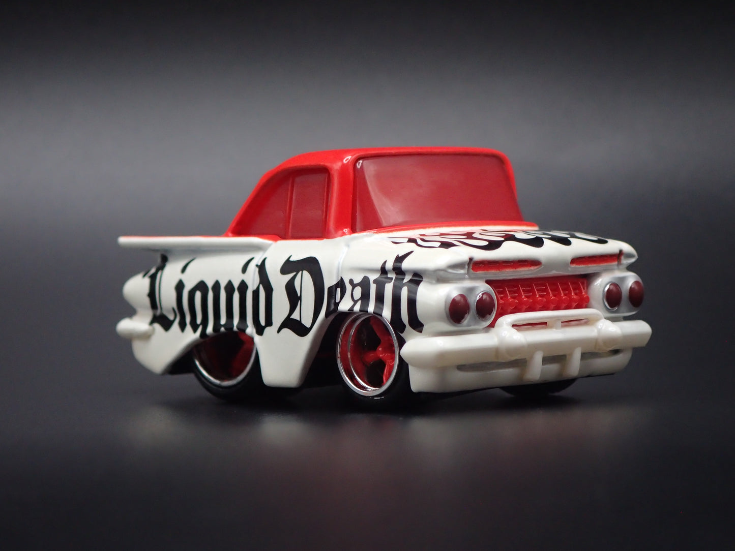 1959 59 CHEVY CHEVROLET IMPALA LIQUID DEATH CAR TUNED 1:64 SCALE DIECAST MODEL CAR