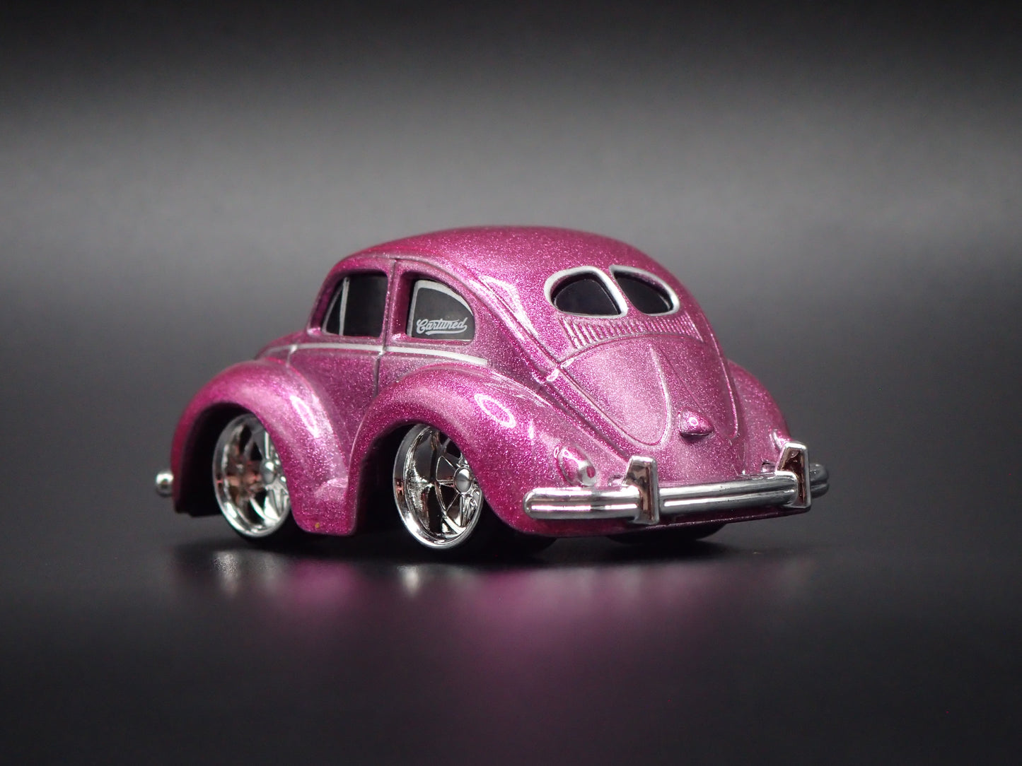 VW BEETLE CAR TUNED PINK 1:64 SCALE DIORAMA DIECAST MODEL CAR