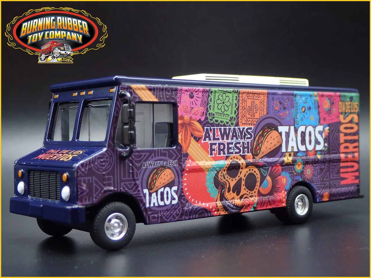 DELIVERY STEP VAN TACOS FOOD TRUCK DIA DE LOS MUERTOS 1:64 SCALE DIECAST MODEL