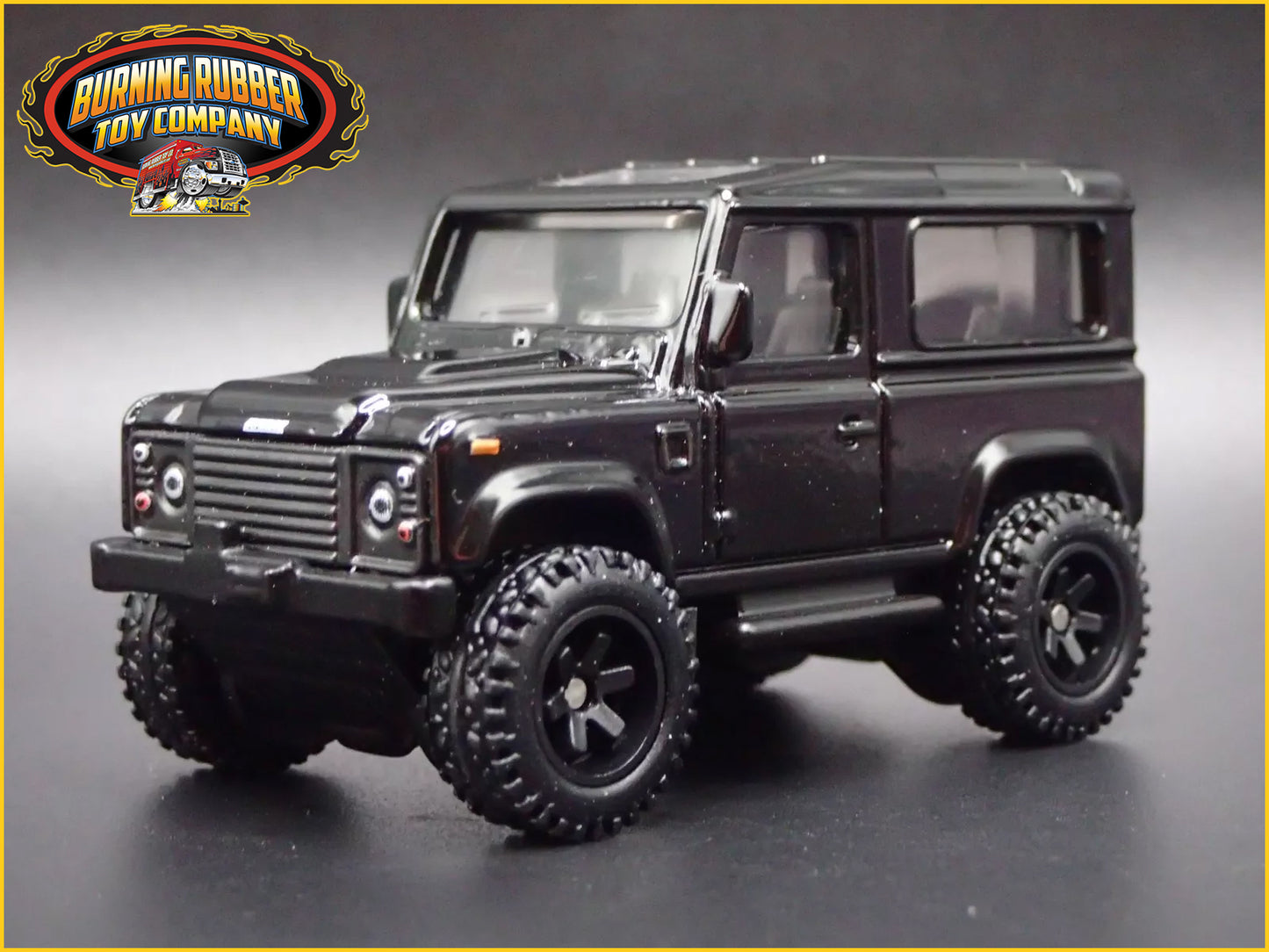 1984-1990 LAND ROVER DEFENDER 90 BLACK 1/64 SCALE COLLECTIBLE DIECAST MODEL CAR