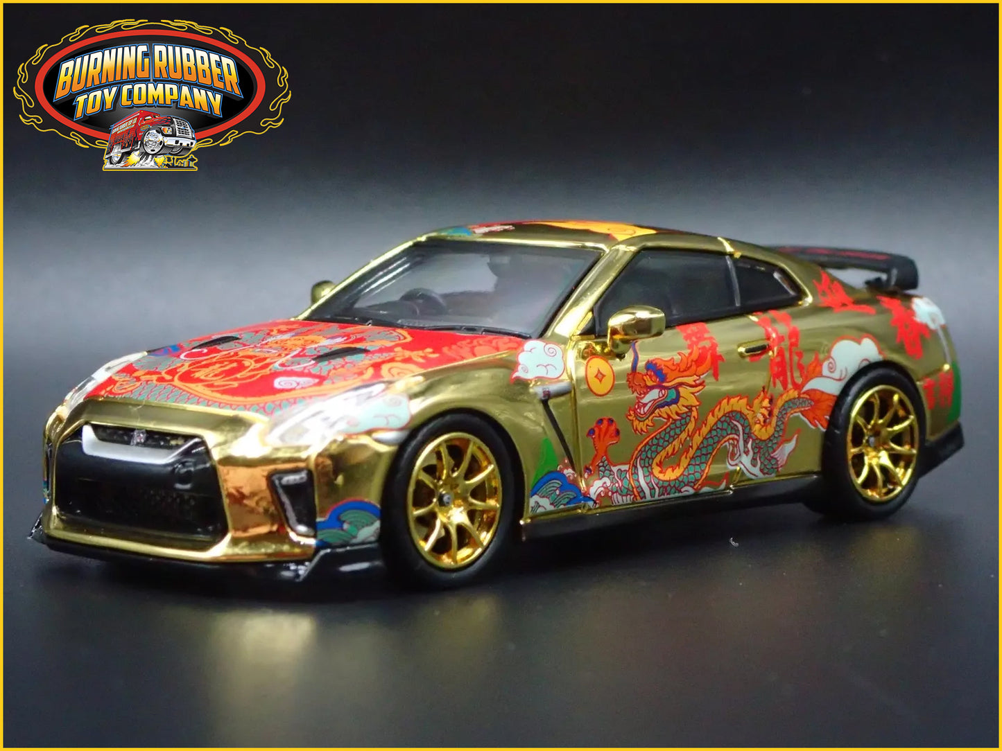 NISSAN GT-R GTR R35 2024 YEAR OF THE DRAGON 1:64 SCALE DIORAMA DIECAST MODEL CAR