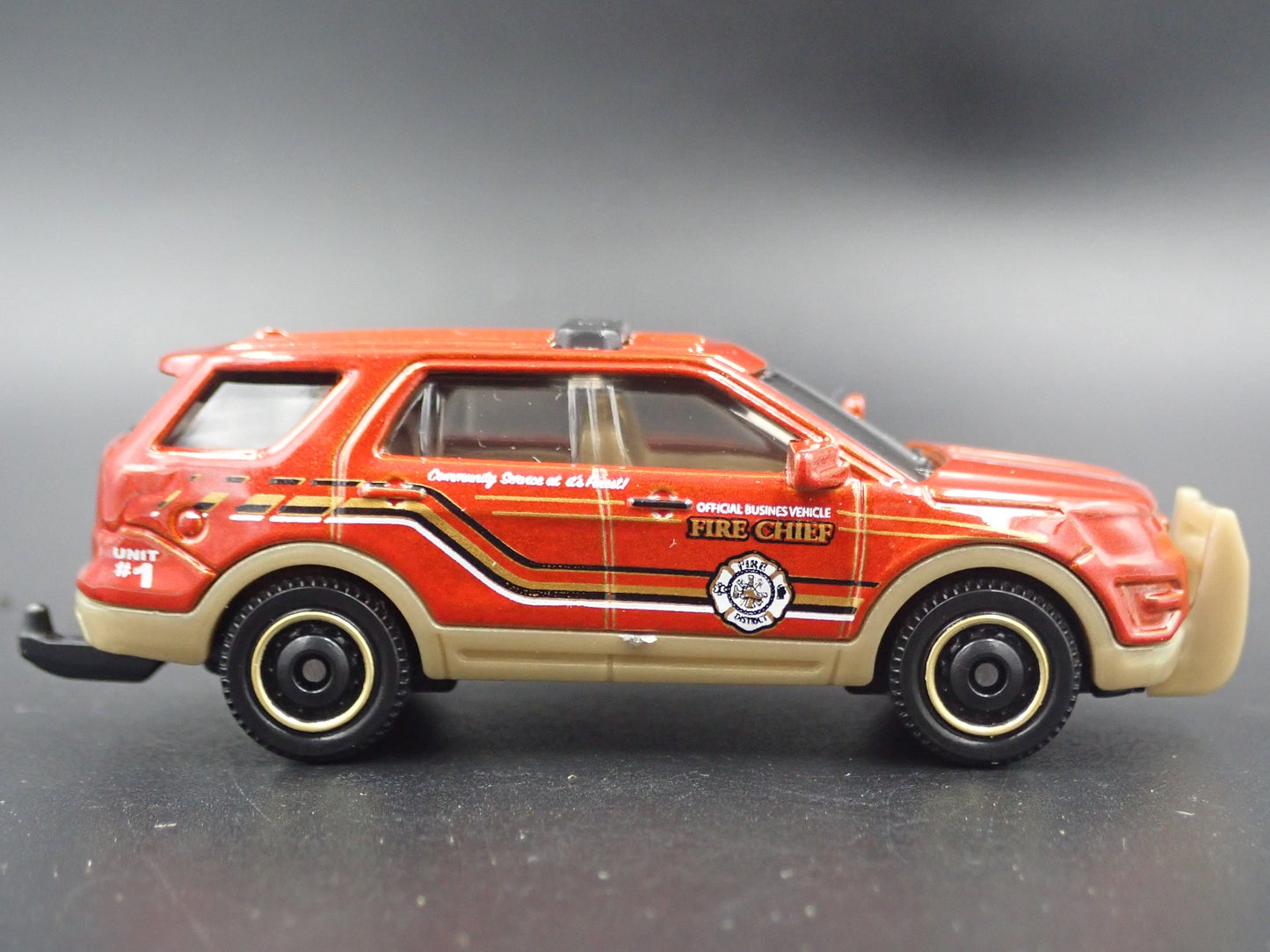 2011-2019 FORD EXPLORER UTILITY FIRE CHIEF W HITCH 1/64 SCALE DIECAST MODEL CAR