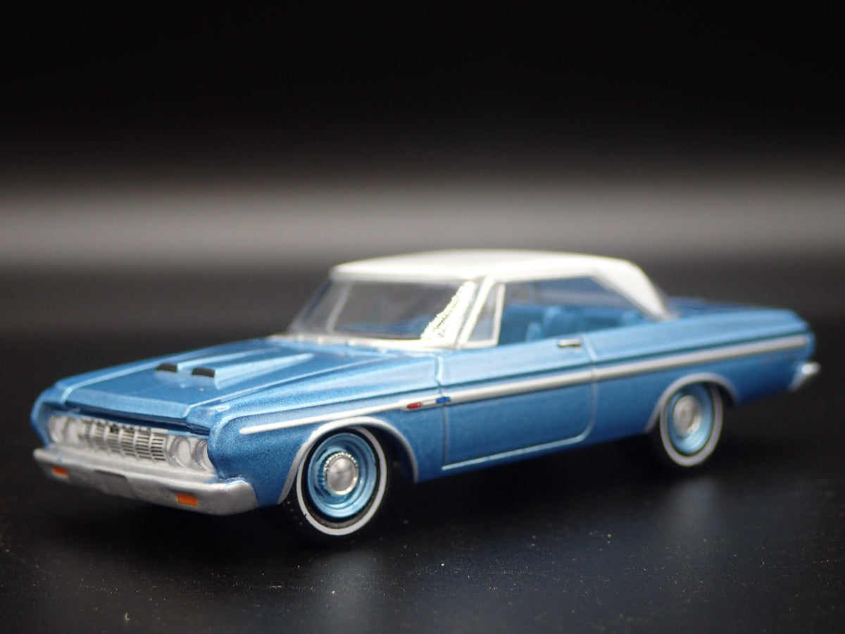 1964 64 PLYMOUTH SPORT FURY 426 MAX WEDGE 1:64 SCALE DIORAMA DIECAST MODEL CAR-Burning Rubber Toy Company