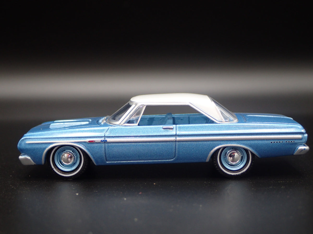 1964 64 PLYMOUTH SPORT FURY 426 MAX WEDGE 1:64 SCALE DIORAMA DIECAST MODEL CAR-Burning Rubber Toy Company