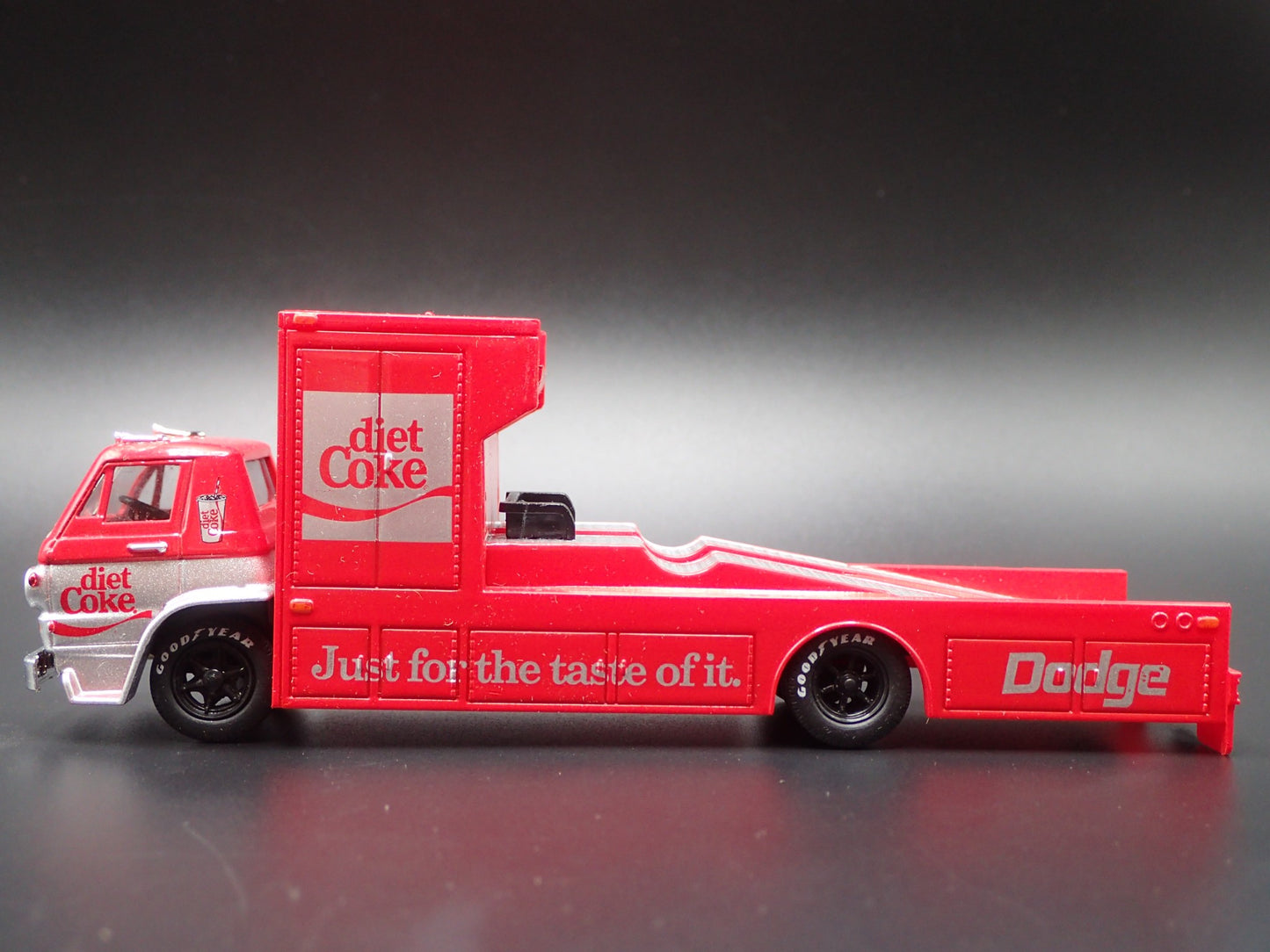 1966 66 DODGE L600 COE RAMP TRUCK HAULER DIET COKE  1:64 SCALE DIECAST MODEL CAR