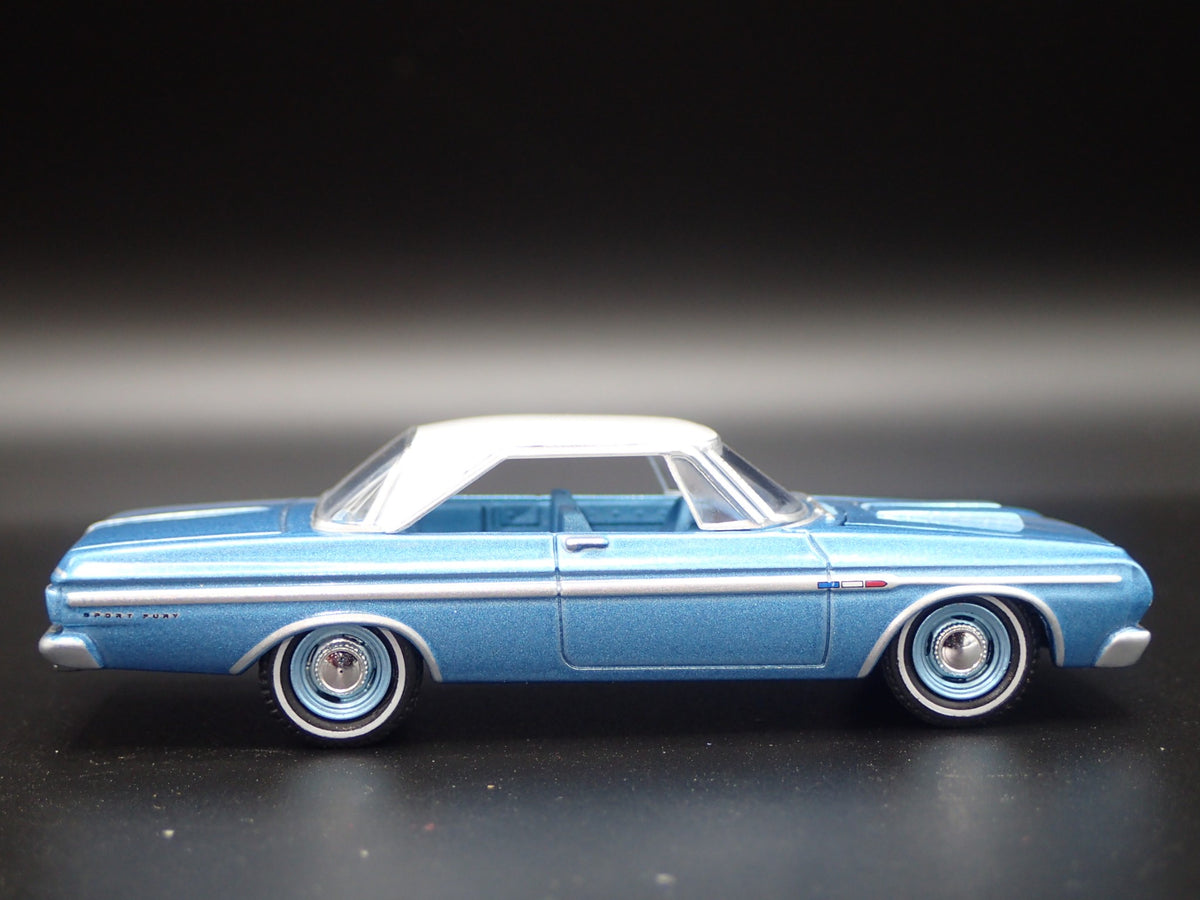 1964 64 PLYMOUTH SPORT FURY 426 MAX WEDGE 1:64 SCALE DIORAMA DIECAST MODEL CAR-Burning Rubber Toy Company