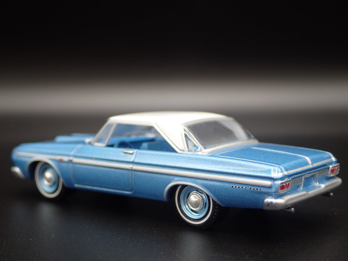 1964 64 PLYMOUTH SPORT FURY 426 MAX WEDGE 1:64 SCALE DIORAMA DIECAST MODEL CAR-Burning Rubber Toy Company