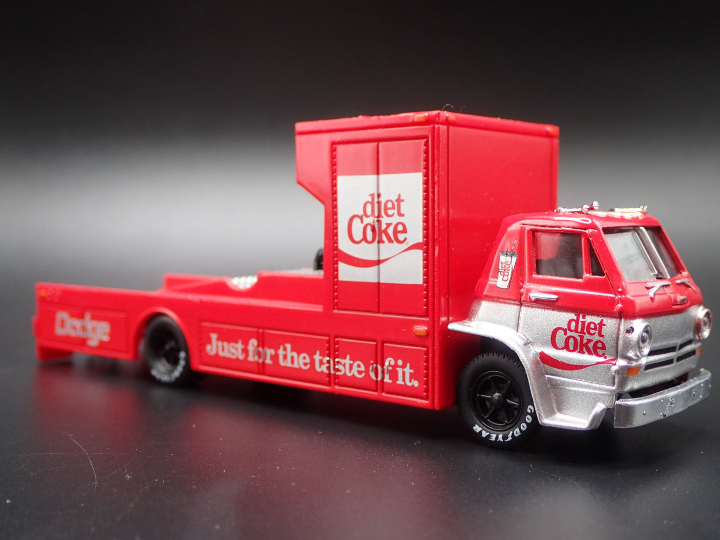1966 66 DODGE L600 COE RAMP TRUCK HAULER DIET COKE  1:64 SCALE DIECAST MODEL CAR