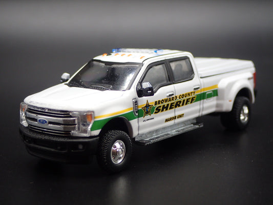 2018 FORD F350 LARIAT DUALLY POLICE BROWARD COUNTY 1:64 SCALE DIECAST MODEL CAR