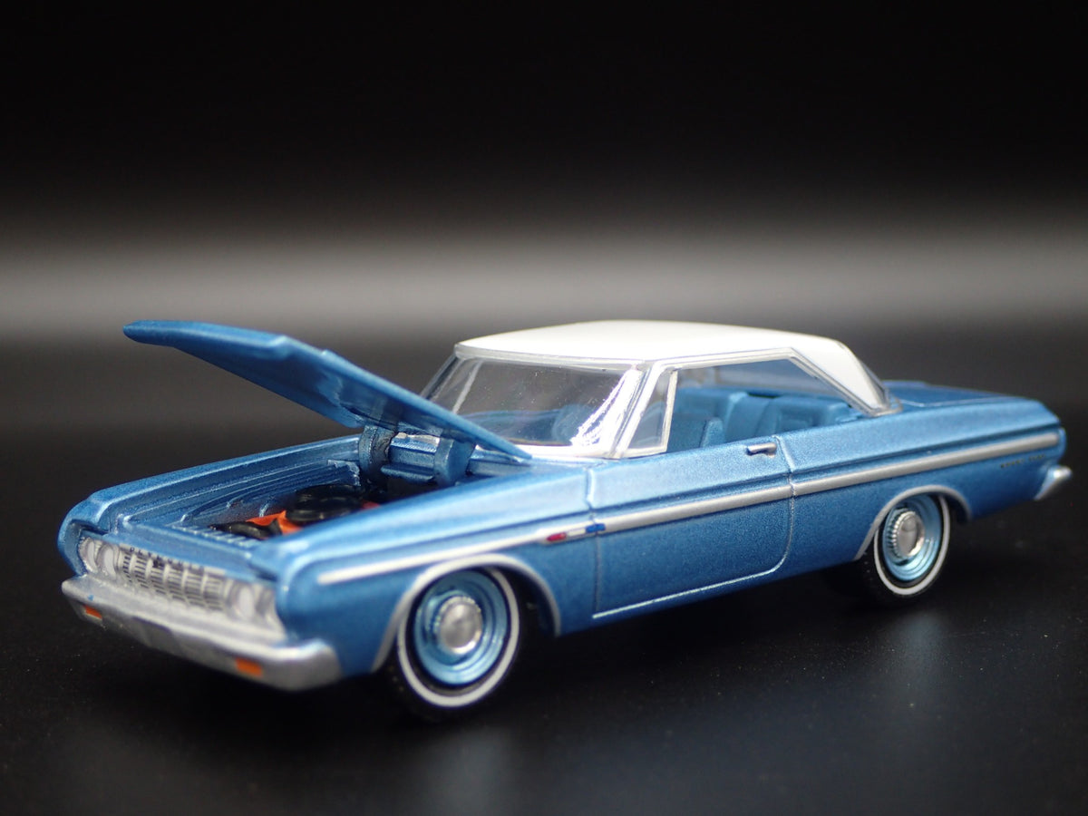 1964 64 PLYMOUTH SPORT FURY 426 MAX WEDGE 1:64 SCALE DIORAMA DIECAST MODEL CAR-Burning Rubber Toy Company