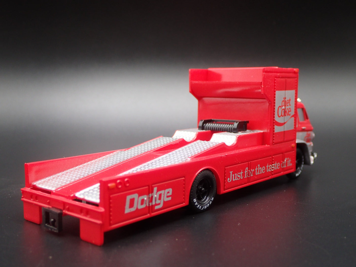 1966 66 DODGE L600 COE RAMP TRUCK HAULER DIET COKE  1:64 SCALE DIECAST MODEL CAR