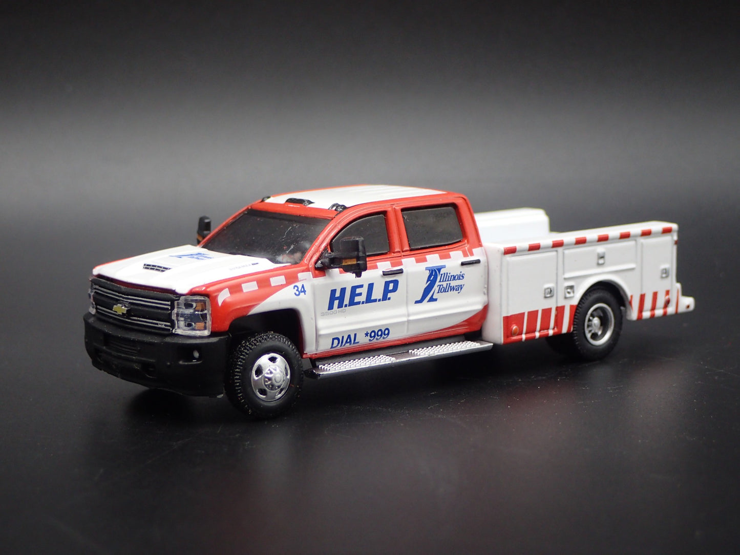 2018 CHEVY CHEVROLET SILVERADO 3500 DUALLY TRUCK ILLINOIS 1:64 DIECAST MODEL CAR