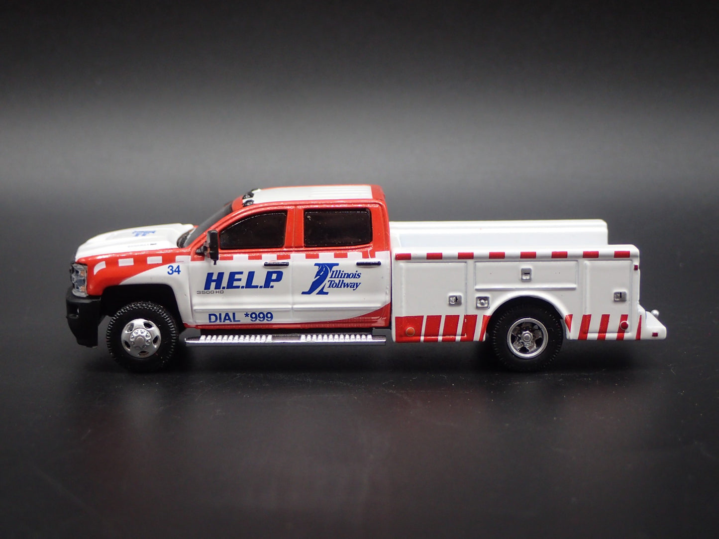 2018 CHEVY CHEVROLET SILVERADO 3500 DUALLY TRUCK ILLINOIS 1:64 DIECAST MODEL CAR