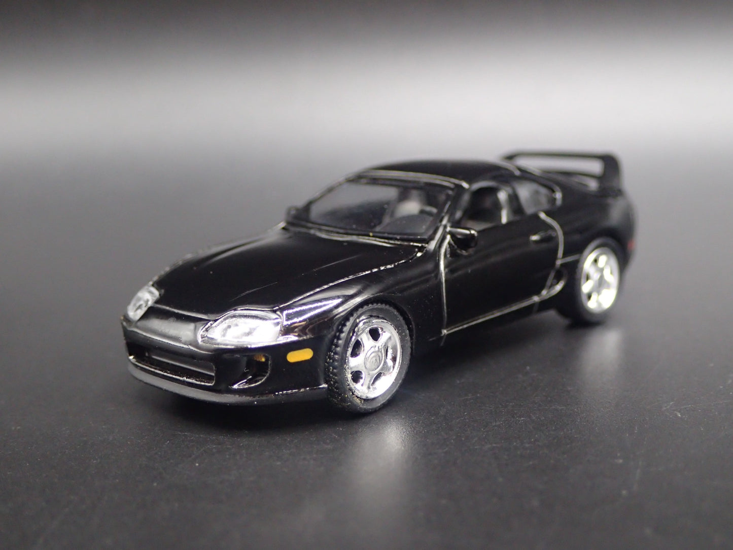 1993 - 2002 TOYOTA SUPRA BLACK 1/64 SCALE COLLECTIBLE DIORAMA DIECAST MODEL CAR