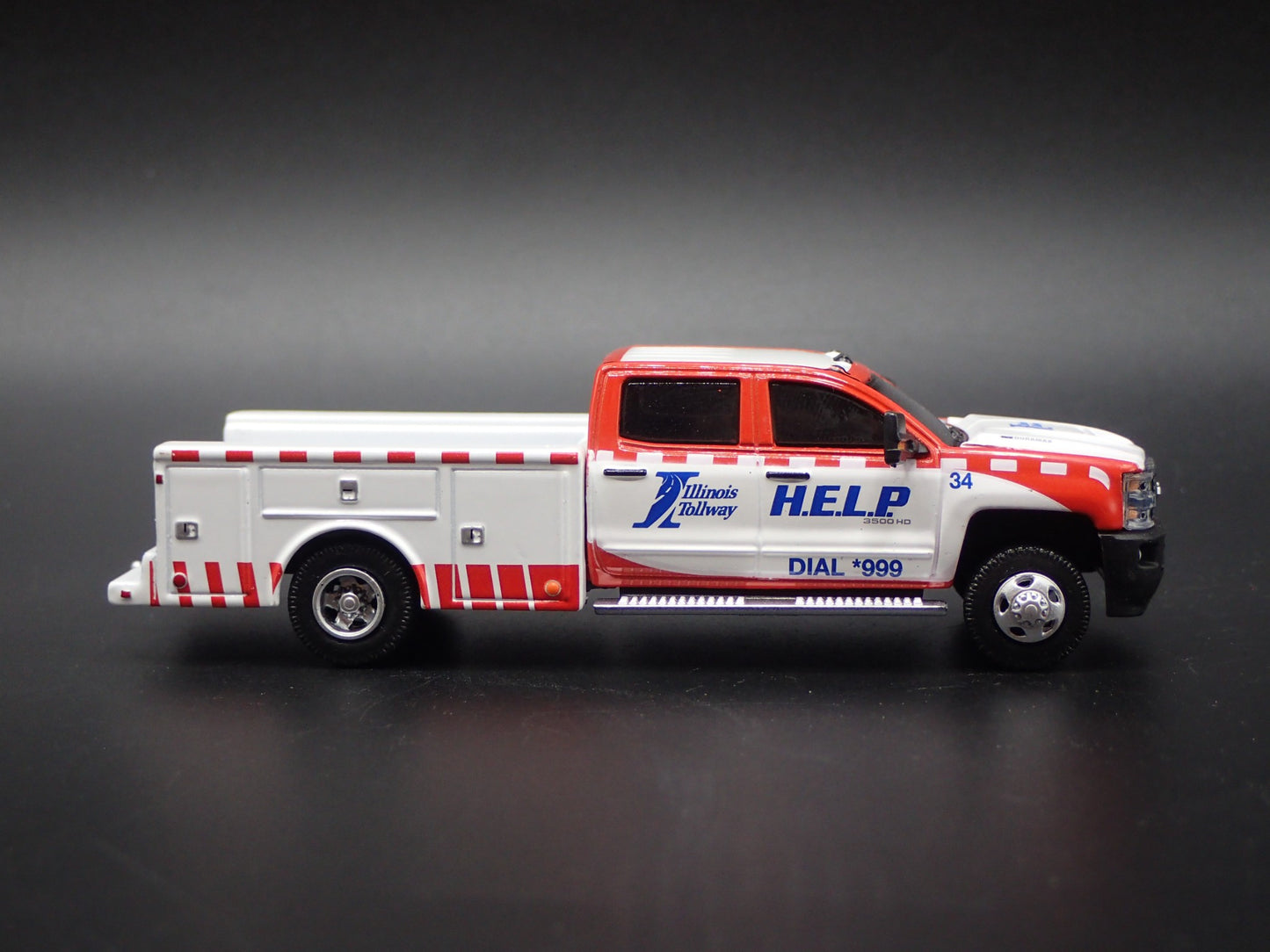 2018 CHEVY CHEVROLET SILVERADO 3500 DUALLY TRUCK ILLINOIS 1:64 DIECAST MODEL CAR