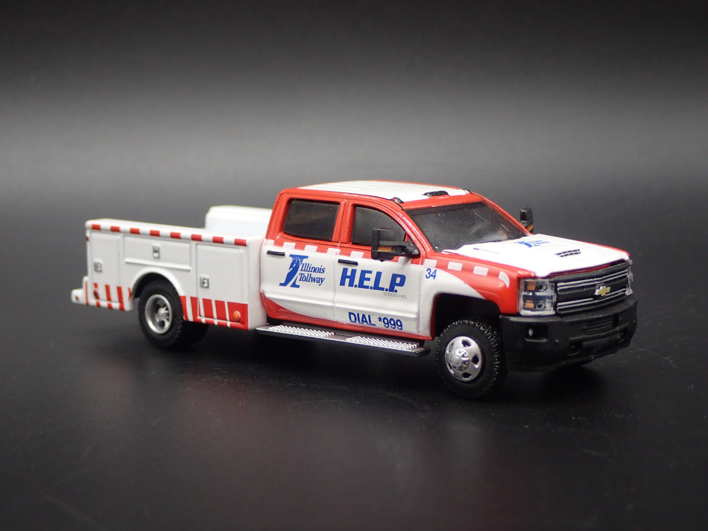 2018 CHEVY CHEVROLET SILVERADO 3500 DUALLY TRUCK ILLINOIS 1:64 DIECAST MODEL CAR