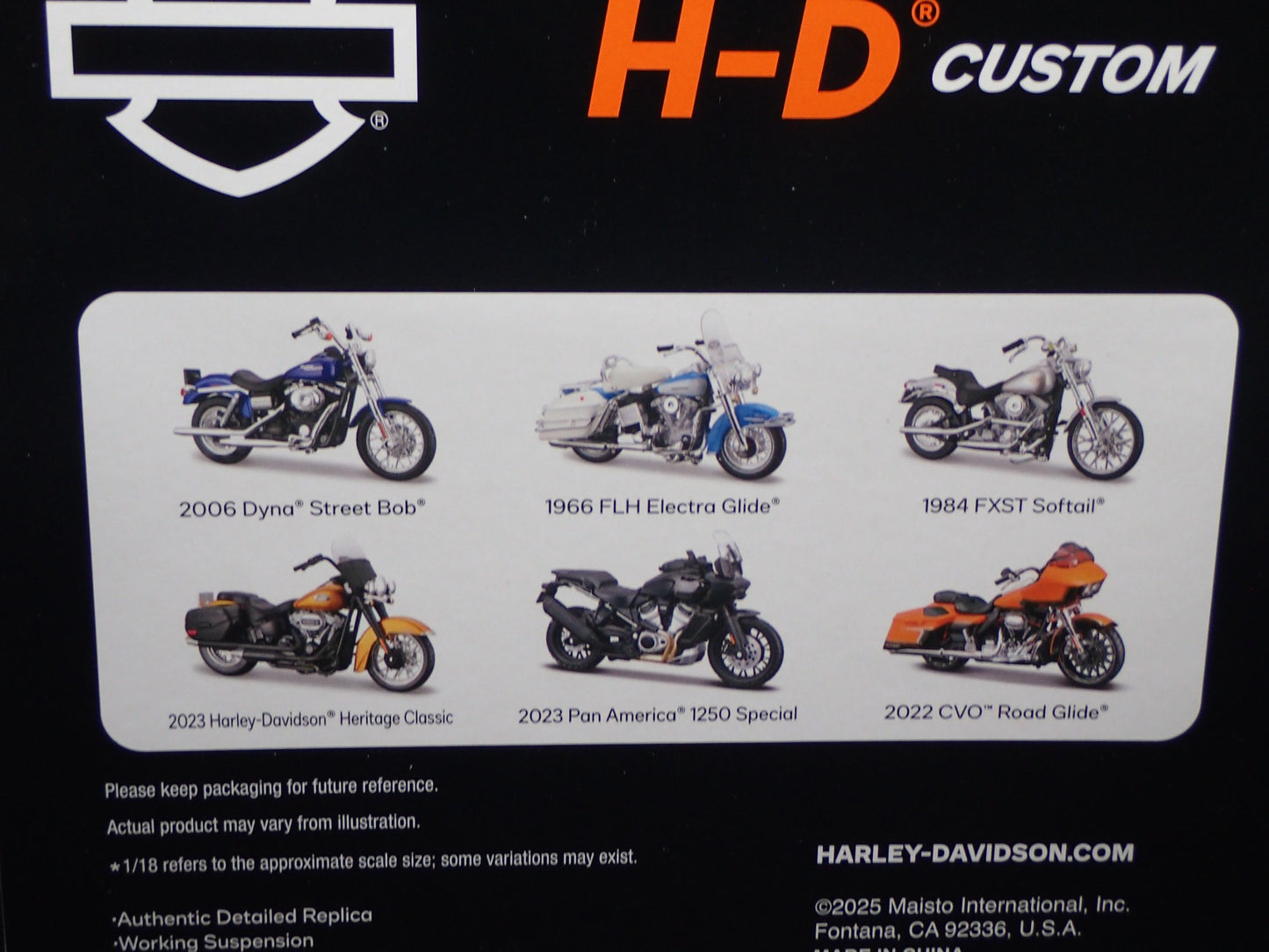 1966 66 FLH ELECTRA GLIDE HARLEY DAVIDSON SERIES 44 1/18 DIECAST MOTORCYCLE BIKE