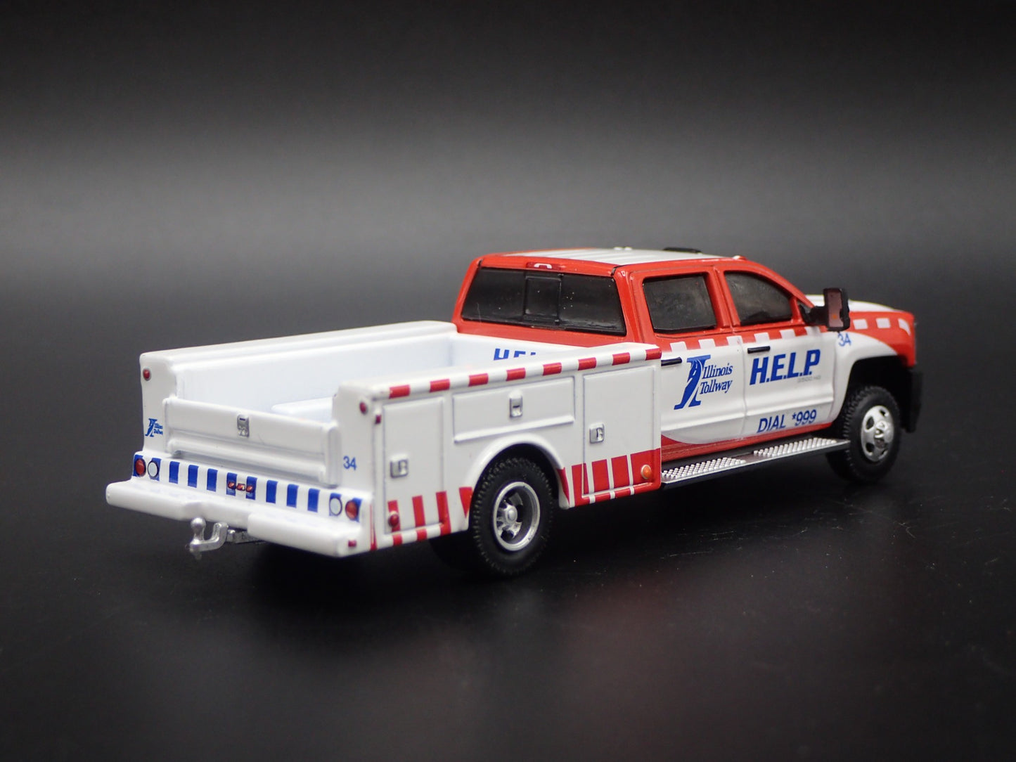 2018 CHEVY CHEVROLET SILVERADO 3500 DUALLY TRUCK ILLINOIS 1:64 DIECAST MODEL CAR