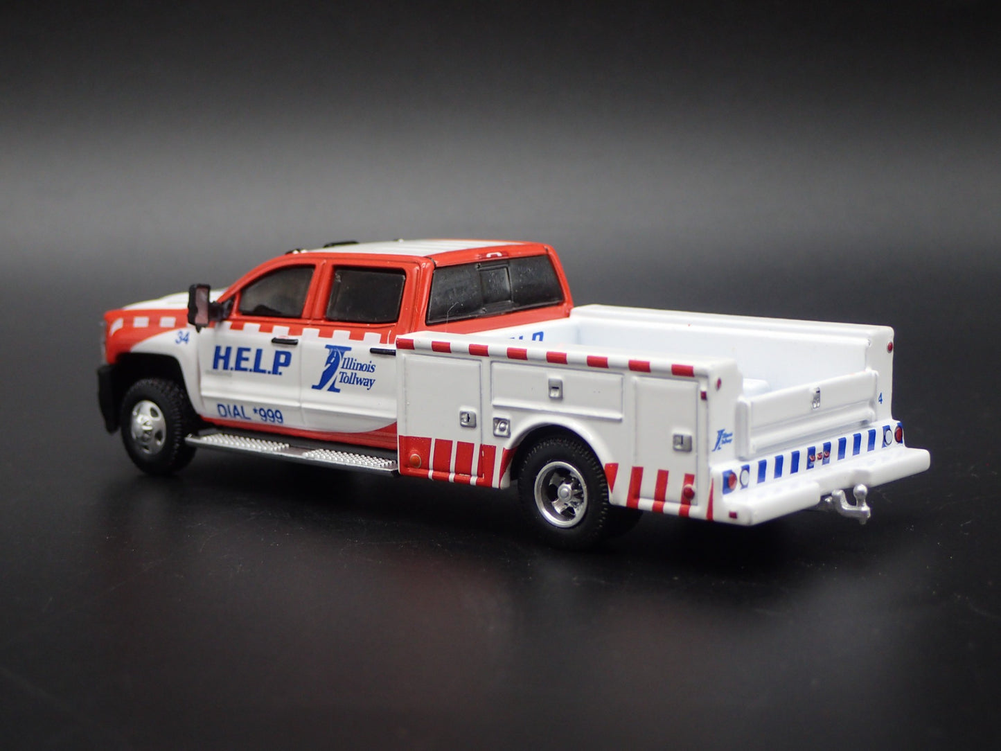 2018 CHEVY CHEVROLET SILVERADO 3500 DUALLY TRUCK ILLINOIS 1:64 DIECAST MODEL CAR