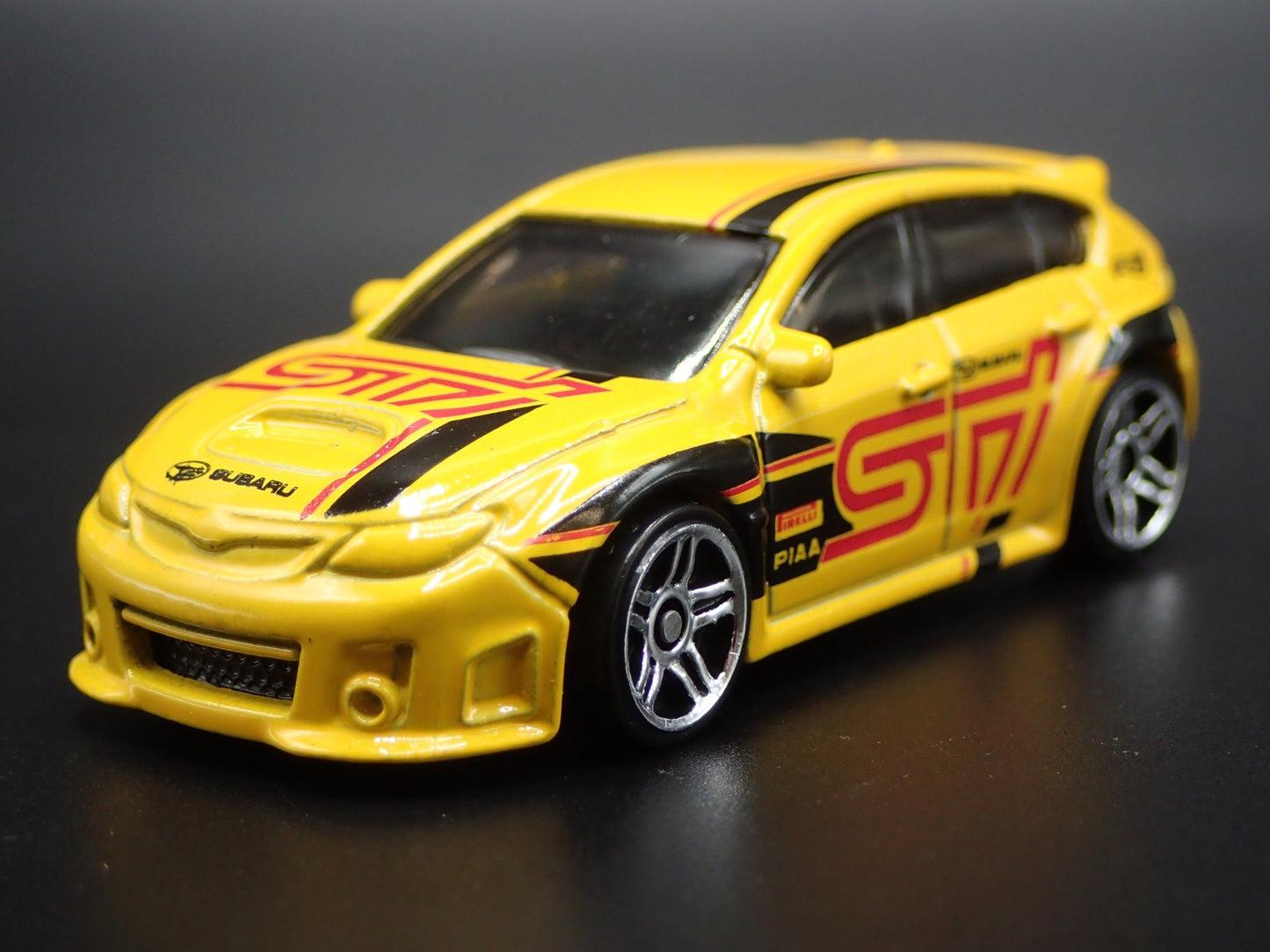 2007-2014 SUBARU WRX STI YELLOW 1:64 SCALE COLLECTIBLE DIORAMA DIECAST MODEL CAR