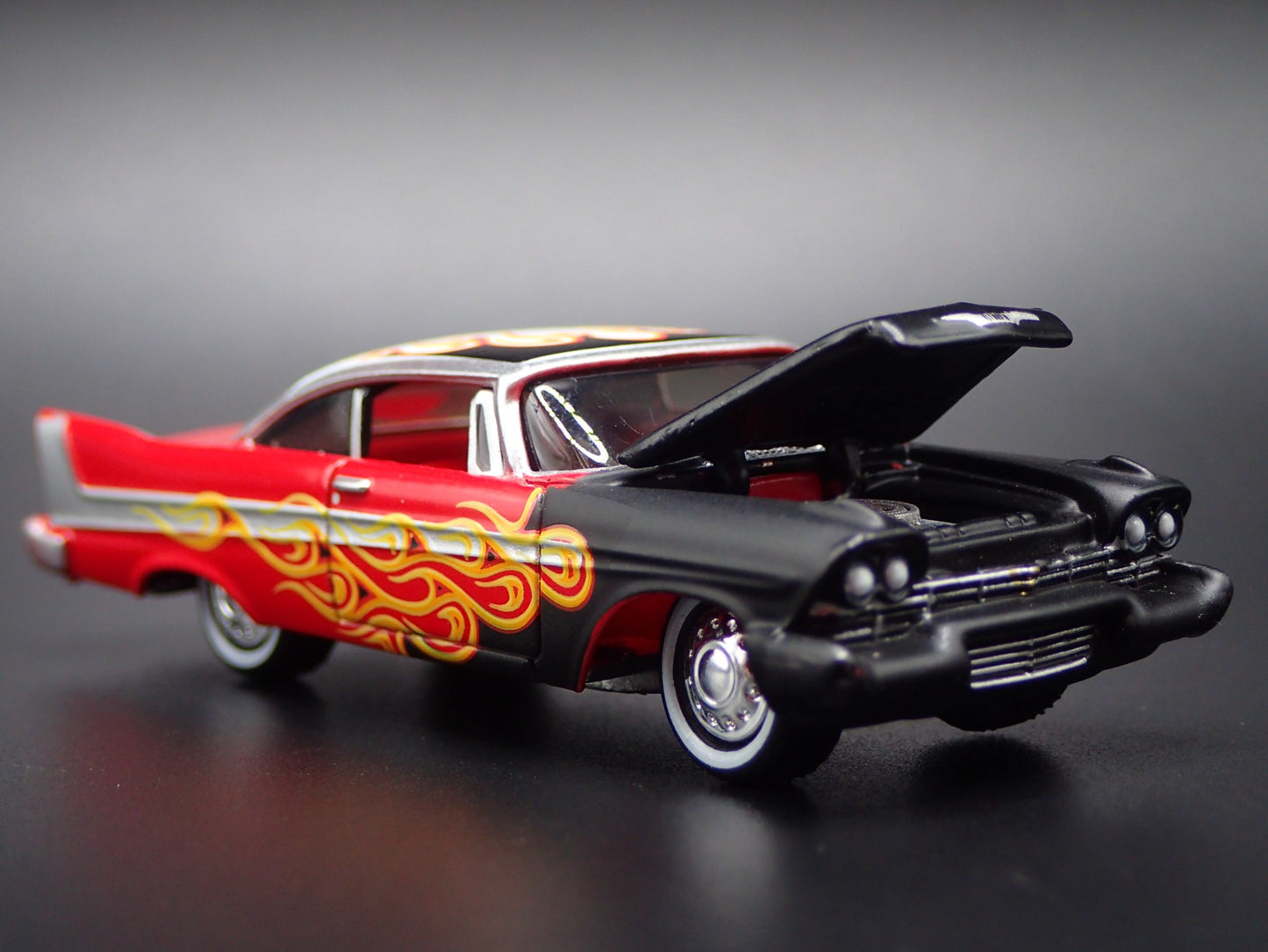 1958 58 PLYMOUTH FURY FLAMES 1:64 SCALE COLLECTIBLE DIORAMA DIECAST MODEL CAR